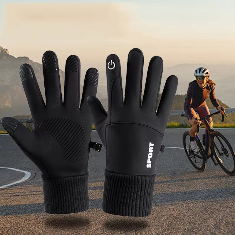 Men'S Winter Driving Touch Screen Gloves Warm and Wear Resistant Gloves Women'S Outdoor Sports anti Slip and Waterproof Gloves