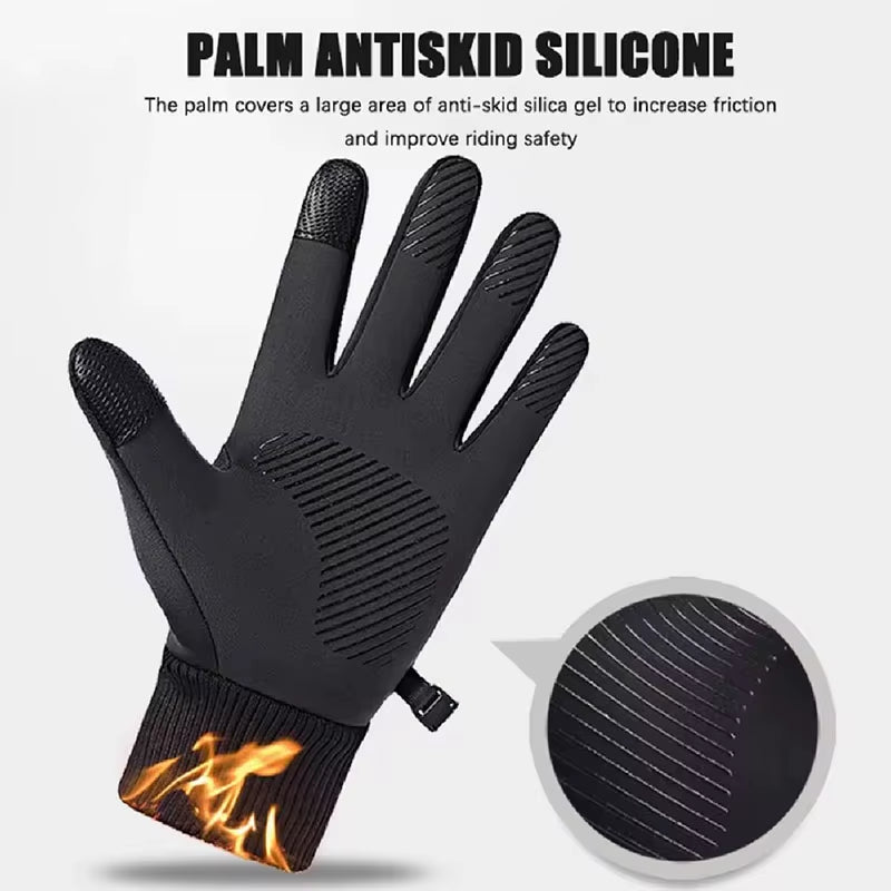 Men'S Winter Driving Touch Screen Gloves Warm and Wear Resistant Gloves Women'S Outdoor Sports anti Slip and Waterproof Gloves