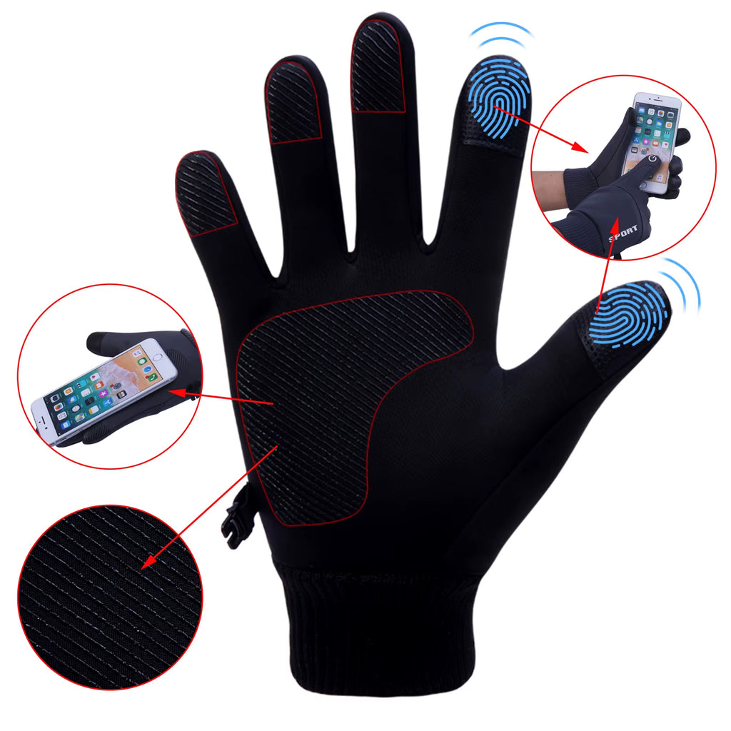 Winter Gloves Men Women Touch Screen Warm Gloves Water Resistant Windproof Thermal Gloves for Driving Running Ski Riding